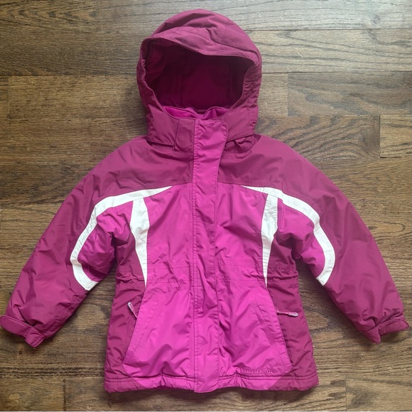 LL Bean Girls Thinsulate Hooded Ski Snow Jacket • size 5-6 - Picture 1 of 8